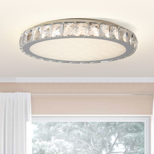 Crystal LED Ceiling Light Chrome + Iron + Crystal