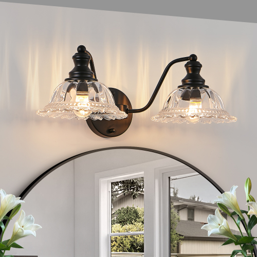 20 Inch 2-Light Vintage Bathroom Wall Sconce